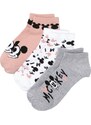 bonprix Nízké ponožky Mickey Mouse (3 páry) Šedá