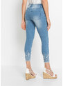 bonprix Skinny džíny s výšivkou Modrá