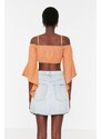 Trendyol Cinnamon Crop Blouse