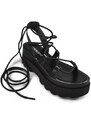 Sandály Altercore Sue dámské, černá barva, na platformě