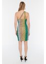 Trendyol zelené vystřižené detailní pletené šaty