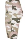 URBAN CLASSICS Ladies High Waist Camo Tech Cycle Shorts - duskrose camo