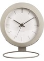 Time for home Světle šedé kovové stolní hodiny Haleen 21 cm