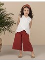 Mushi Besuto Girls' Woven Blouse Capri Pants Suit