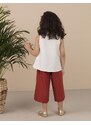 Mushi Besuto Girls' Woven Blouse Capri Pants Suit