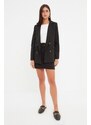 Trendyol Black Regular Lined Blazer with Buttons