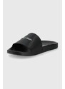 Pantofle Calvin Klein POOL SLIDE pánské, černá barva, HM0HM00455