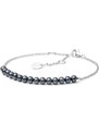 Gaura Pearls Perlový náramek Carina Black - sladkovodní perla, stříbro 925/1000