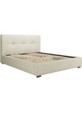 Béžová látková postel MICADONI SAGE 160 x 200 cm