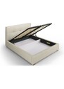 Béžová látková postel MICADONI SAGE 160 x 200 cm