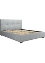 Světle šedá látková postel MICADONI SAGE 160 x 200 cm