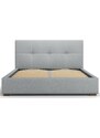 Světle šedá látková postel MICADONI SAGE 160 x 200 cm