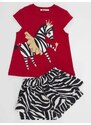 Denokids Ballerina Zebra Girls Dětské tričko Kraťasy Set