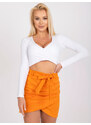 RUE PARIS BÍLÝ ZAVINOVACÍ CROP TOP PAOLA --WHITE Bílá