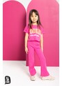 Dívčí žebrované kalhoty do zvonu, sytě růžové ALL FOR KIDS