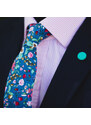 Obleč oblek Barevná květinová pánská kravata