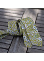 Obleč oblek Olivová květinová pánská kravata