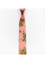 Obleč oblek Starorůžová květinová pánská kravata