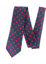 Obleč oblek Temně modrá pánská kravata s červenými puntíky