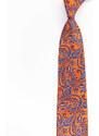 Obleč oblek Tmavě oranžová pánská kravata s paisley vzorem