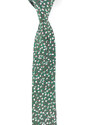 Obleč oblek Sytě zelená pánská kravata s drobným květinovým vzorem