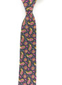 Obleč oblek Smrkově zelená pánská kravata s růžovým paisley vzorem