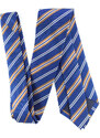 Obleč oblek Modrá lesklá pánská kravata s proužky