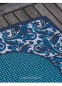 Obleč oblek Oceánově modrý kapesníček do saka s paisley vzorem a modrým lemováním