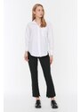 Trendyol White Boyfriend/Wide Fit Woven Shirt