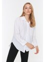 Trendyol White Boyfriend/Wide Fit Woven Shirt