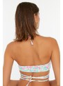 Trendyol Floral Pattern Bikini Top With Tie Detailed