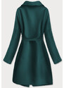 MADE IN ITALY Tmavě zelený minimalistický dámský kabát (747ART)
