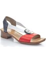 Originální sandály s kovovou sponou Rieker 62662-35 červená