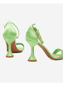 DAY-VINE Zelené dámské sandály na vysokém podpatku s ozdobnými kubickými zirkony Manestri - Obuv - Zelená