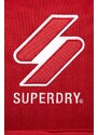 Batoh Superdry dámský, červená barva, velký, s aplikací