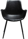 ​​​​​Dan-Form Vintage černá koženková jídelní židle DAN-FORM Hype s područkami