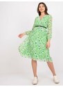 Fashionhunters Zelené zavinovací midi šaty s květinami z Girony