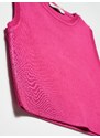 Dilvin 10172 Crew Neck Sleeveless Sweater-fuchsia