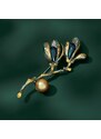Éternelle Brož Swarovski Elements Amalia - tulipán, perla, zirkon