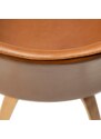 ​​​​​Dan-Form Koňakově hnědá koženková jídelní židle DAN-FORM Glee s dubovou podnoží
