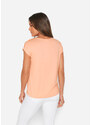bonprix Halenkové triko s květy Oranžová