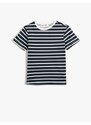 Koton Striped Short Sleeve T-Shirt Crew Neck Cotton