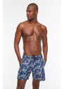 Trendyol Navy Blue Men's Printed Standard Size Swimwear with Sea Shorts