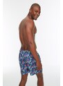 Trendyol Navy Blue Men's Printed Standard Size Swimwear with Sea Shorts