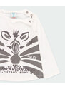 Boboli Dívčí souprava tričko a džegíny Zebra šedobílá