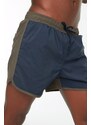 Trendyol Navy Blue-Khaki Men's Short Length Color Block Swimwear Marine Shorts