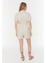 Trendyol Gabardine Super Mini Woven Jumpsuit with Stone Lacing Detail