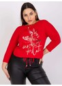 Fashionhunters Margot červená halenka plus-size s kulatým výstřihem