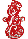 AMADEA Dřevěná ozdoba červená sněhulák, 6 cm