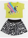 mshb&g Rainbow Zebra Girls Kids T-shirt Skirt Suit